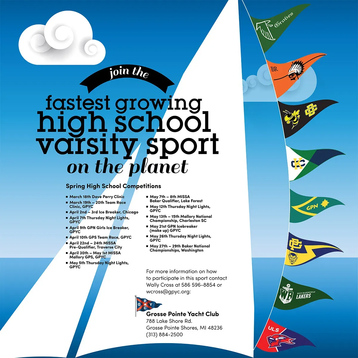 Grosse Pointe Yacht Club High School Sailing Poster